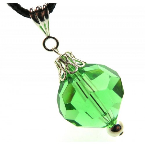 Faceted Sphere Terra Olive Andara Crystal Pendant